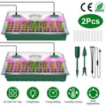 2-Pack: 40 Cell Seed Starting Tray Plant Grow Light with 4 Adjustable Brightness by DailySale