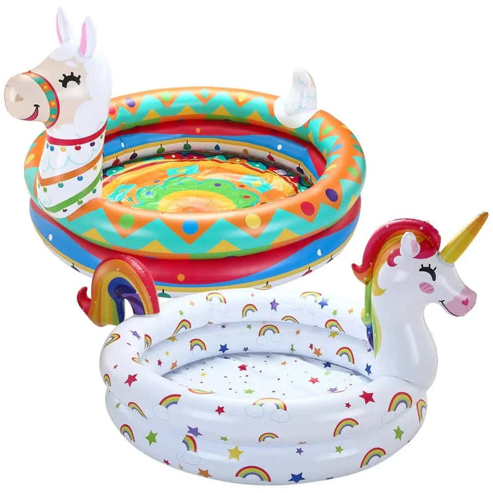2-Pack: 47" Unicorn and Llama Inflatable Kiddie Pools by DailySale