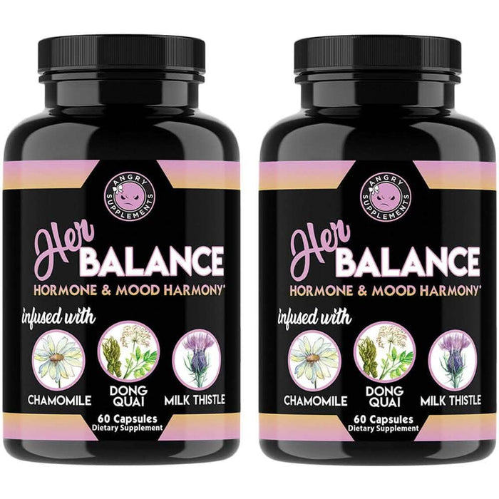 2-Pack: Angry Supplements Her Balance Women's Hormone & Mood, PMS & Menopause Relief by DailySale