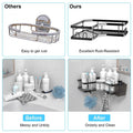 2-Pack: Corner Shower Caddy No Drilling Adhesive Shower Organizer by DailySale