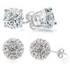 2-Pack: Crystal Ball and Round Stud Earrings Set