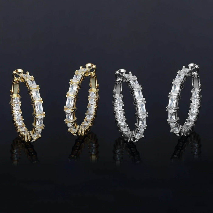 2-Pack: Crystal Emerald Hoop Earrings Set by DailySale