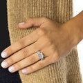 2-Pack: Cushion Cut Studs and Cushion Cut Ring with Side Stones by DailySale