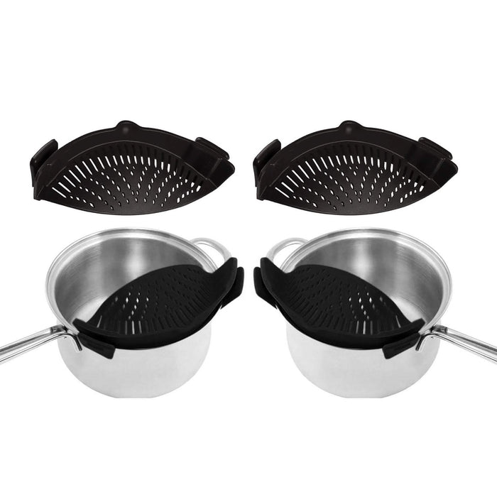 2-Pack: Easy Snap On Heat Resistance Silicone Kitchen Strainer by DailySale
