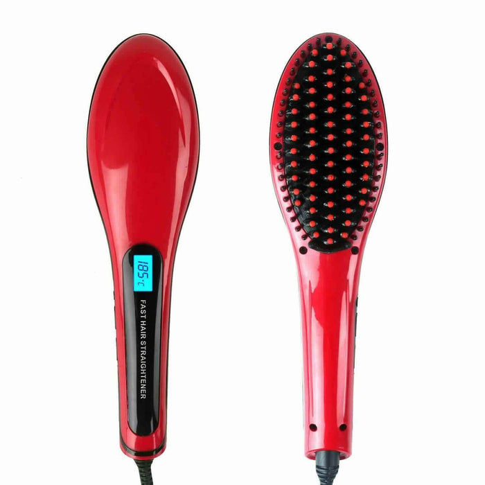 2-Pack: Electronic Fast Hair Straightener with Detangling Brush by DailySale