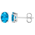 2-Pack: Genuine Gemstone Oval Sterling Silver Studs by DailySale