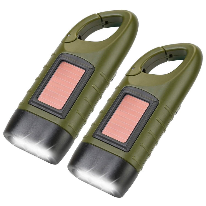 2-Pack: Hand Crank Solar Powered Flashlight by DailySale