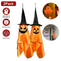 2-Pack: Hanging Ghosts with Wizard Hat Snicker Scary Face by DailySale