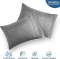 2-Pack: Hannah Linen Microfiber Pillowcases Breathable & Envelop Closure Pillow Covers Set by DailySale