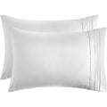 2-Pack: Hannah Linen Microfiber Pillowcases Breathable & Envelop Closure Pillow Covers Set by DailySale