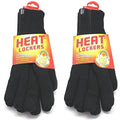 2-Pack: Heat Lockers Mens Black Thermal Gloves with Insulation Lining by DailySale