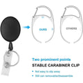 2-Pack: Heavy Duty Retractable Badge Holders with Carabiner Reel Clip and Vertical Style Clear ID Card Holders by DailySale