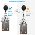 2-Pack: Heavy Duty Retractable Badge Holders with Carabiner Reel Clip and Vertical Style Clear ID Card Holders by DailySale