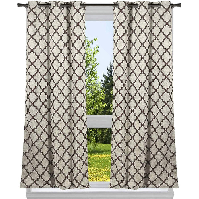 2-Pack: Heavy Geometric Blackout Grommet Window Curtain Pair Panel by DailySale