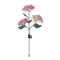 2-Pack: Hydrangea Solar LED Flower Lights with 3 Heads Outdoor Waterproof Garden Lights by DailySale