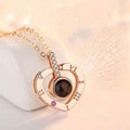 2-Pack: I Love You In 100 Languages Necklace Micro-engraved Light Projection Pendant by DailySale