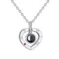 2-Pack: I Love You In 100 Languages Necklace Micro-engraved Light Projection Pendant by DailySale