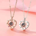 2-Pack: I Love You In 100 Languages Necklace Micro-engraved Light Projection Pendant by DailySale
