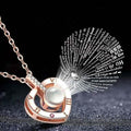 2-Pack: I Love You In 100 Languages Necklace Micro-engraved Light Projection Pendant by DailySale