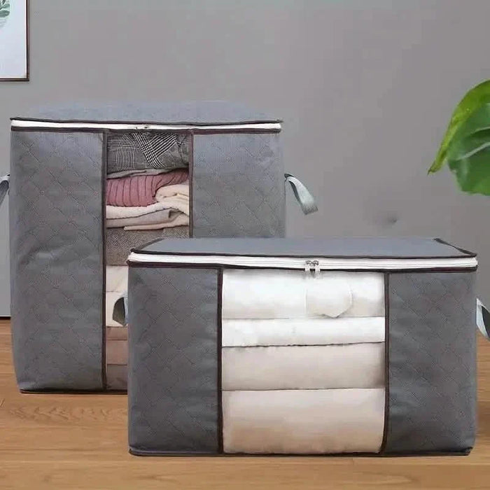 2-Pack: Large Storage Bag Organizer with Reinforced Handle, Clear Window & Sturdy Zippers by DailySale