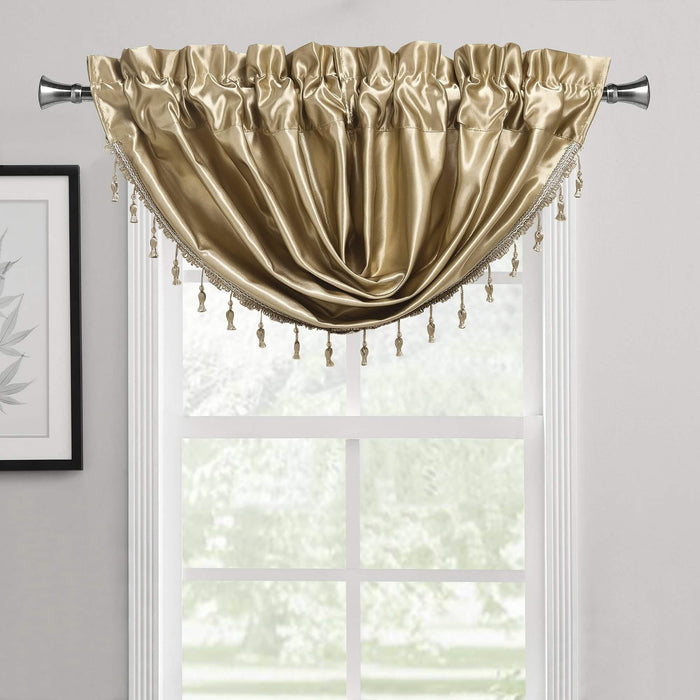 2-Pack: Luxury Waterfall Austrian Beads Trimmed Window Valances by DailySale