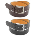 2-Pack: Men's Black & Brown Solid Belts by DailySale