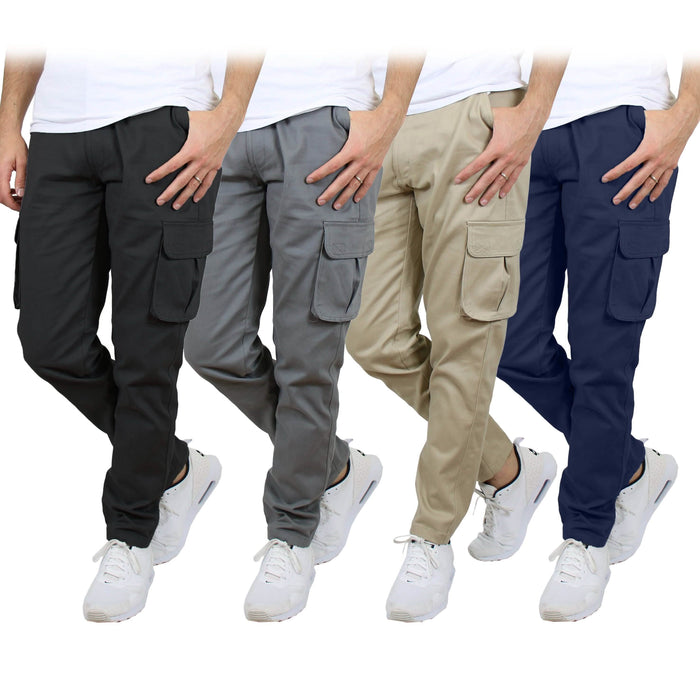 2-Pack: Men's Cotton Flex Stretch Cargo Pants by DailySale