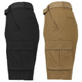 2-Pack: Men's Cotton Flex Stretch Cargo Shorts With Belt by DailySale