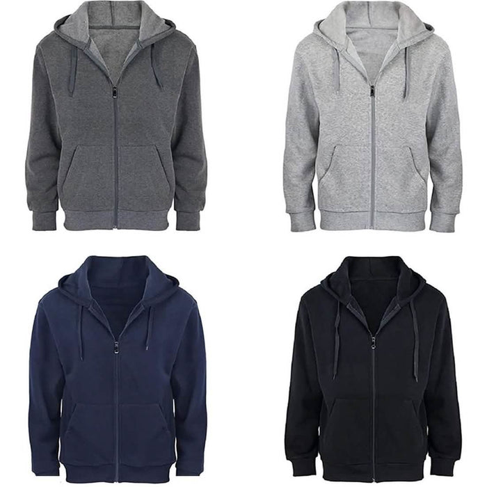 2-Pack: Men's Fleece Cotton Blend Full-Zip Hoodie by DailySale