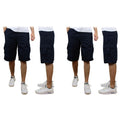 2-Pack: Men's Non-Belted Premium Cotton Blend Cargo Shorts by DailySale