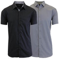 2-Pack: Men's Slim Fit Short Sleeve Dress Shirts by DailySale