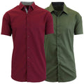 2-Pack: Men's Slim Fit Short Sleeve Dress Shirts by DailySale