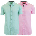 2-Pack: Men's Slim Fit Short Sleeve Dress Shirts by DailySale