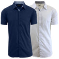 2-Pack: Men's Slim Fit Short Sleeve Dress Shirts by DailySale