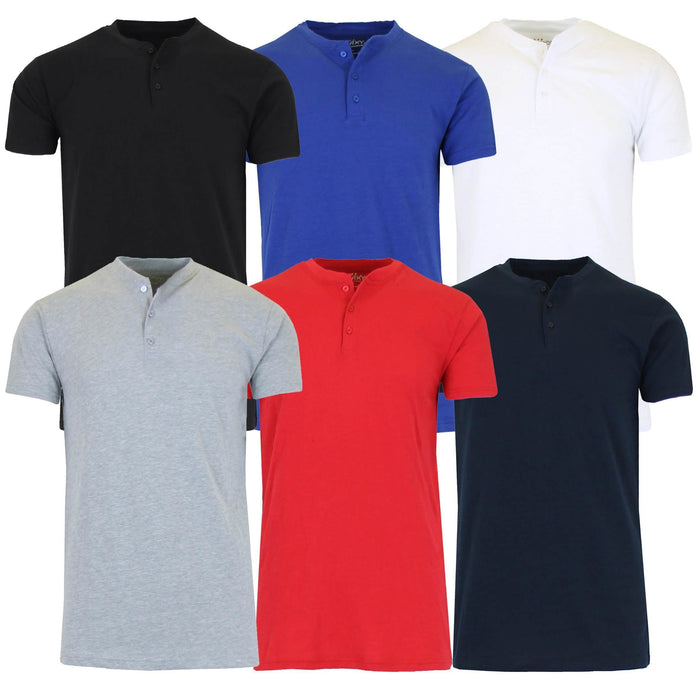 2-Pack: Men's Slim Fitting Short Sleeve Henley Slub Tee by DailySale