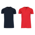 2-Pack: Men's Slim Fitting Short Sleeve Henley Slub Tee by DailySale