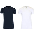 2-Pack: Men's Slim Fitting Short Sleeve Henley Slub Tee by DailySale