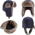 2-Pack: Men's Ushanka Winter Faux Fur Hat with Ear Flaps by DailySale