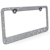 2-Pack: Metal License Plate Frame Bling RhineStones Chrome Swarovski Crystal Diamond