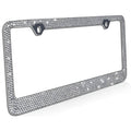 2-Pack: Metal License Plate Frame Bling RhineStones Chrome Swarovski Crystal Diamond by DailySale