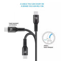 2-Pack: Nylon USB C to USB C Cable 6 Ft. 60W by DailySale