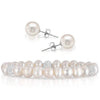 2-Pack: Pearl And Crystal Stretch Bracelet And Studs Set