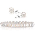 2-Pack: Pearl And Crystal Stretch Bracelet And Studs Set by DailySale