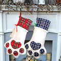2-Pack: Plaid Christmas Pet Dog Cat Paw Hanging Stocking Socks by DailySale