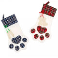 2-Pack: Plaid Christmas Pet Dog Cat Paw Hanging Stocking Socks by DailySale