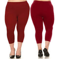 2-Pack: Plus Size Women's Ultra-Soft High Waisted Capri Leggings by DailySale