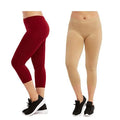 2-Pack: Plus Size Women's Ultra-Soft High Waisted Capri Leggings by DailySale
