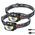 2-Pack: Rechargeable Motion Sensor Headlamp 6 Light Modes Headlight by DailySale