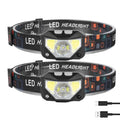 2-Pack: Rechargeable Motion Sensor Headlamp 6 Light Modes Headlight by DailySale