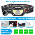 2-Pack: Rechargeable Motion Sensor Headlamp 6 Light Modes Headlight by DailySale